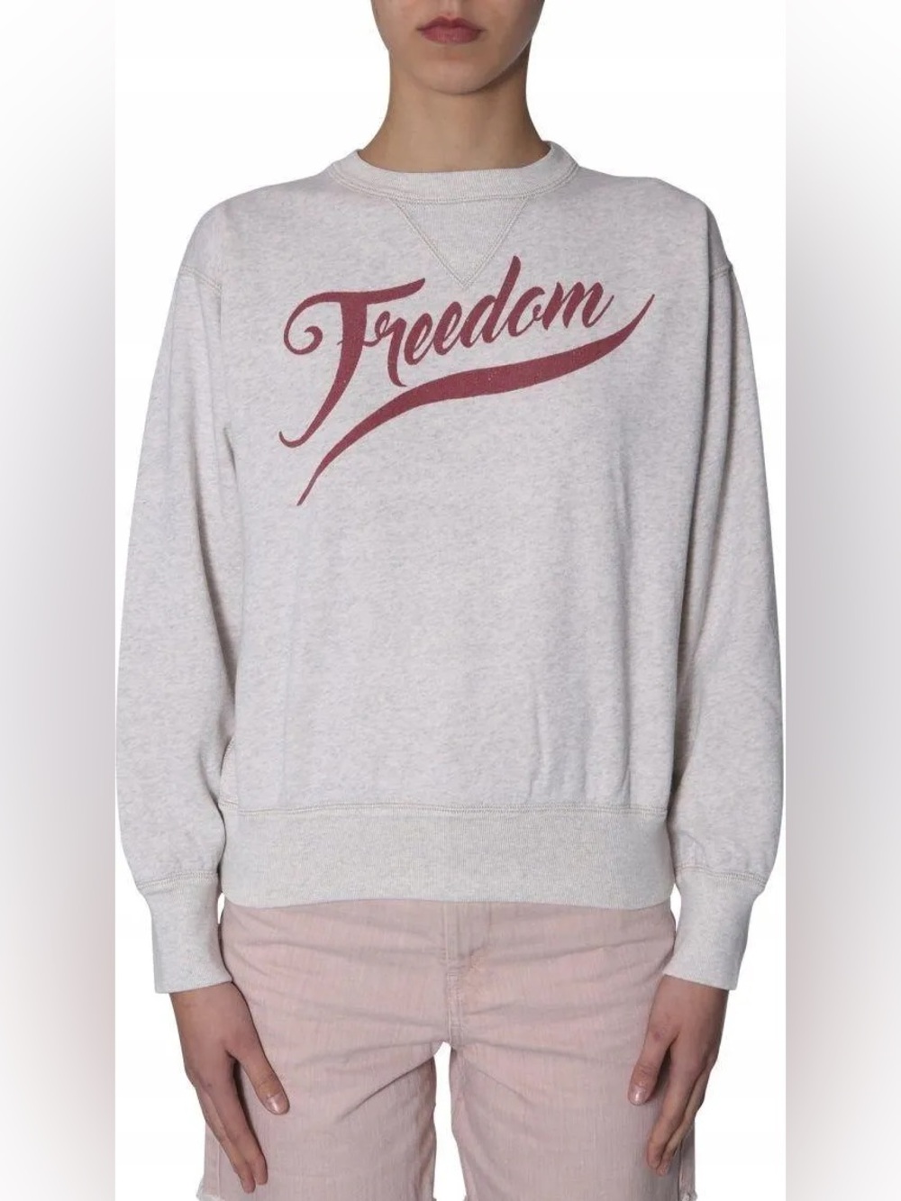 Isabel Marant Rise Freedom Graphic Crewneck Sweatshirt - Light Heather sz 38 S/M